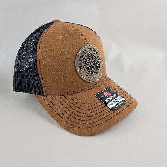 Schlabach Printing Hat Mens Adjustable Brown Black Mesh Trucker Richardson 112 - Picture 1 of 8